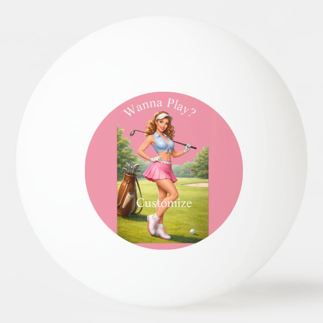 Balle De Ping Pong Golfeuse féminine en forme Thunder_Cove (Devant)