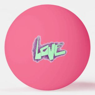 Balle De Ping Pong graffiti d'amour violet vert menthe typographie po