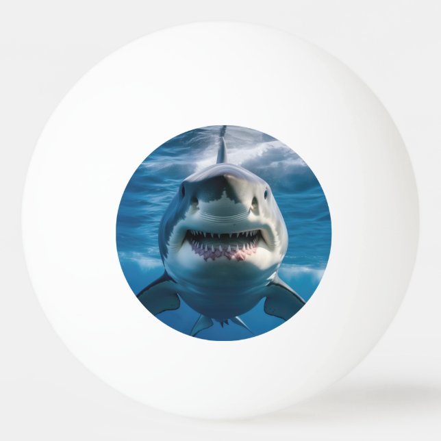 Balle De Ping Pong Grand requin blanc (Devant)