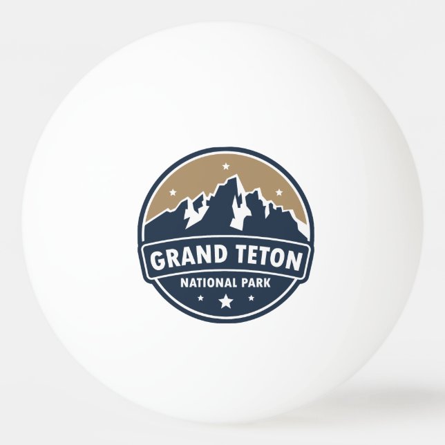 Balle De Ping Pong Grand Teton National Park Round Emblem (Devant)