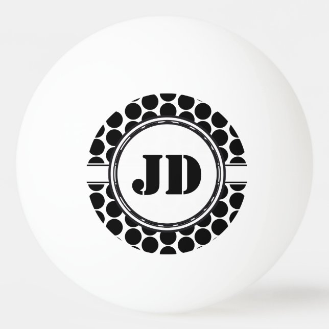 Balle De Ping Pong GRANDS DOTS noir + votre backgr. & texte (Dos)