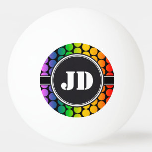 Balle De Ping Pong GRANDS POINTS colorés + votre backgr. & texte