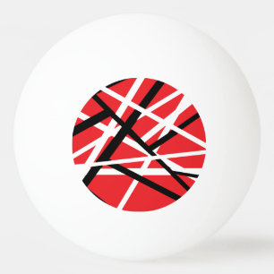 Balle De Ping Pong graphisme rouge, noir et blanc