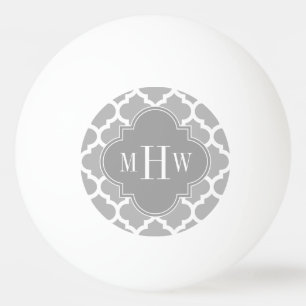 Balle De Ping Pong Gray White Moroccan #5 Gray 3 Monogram initial