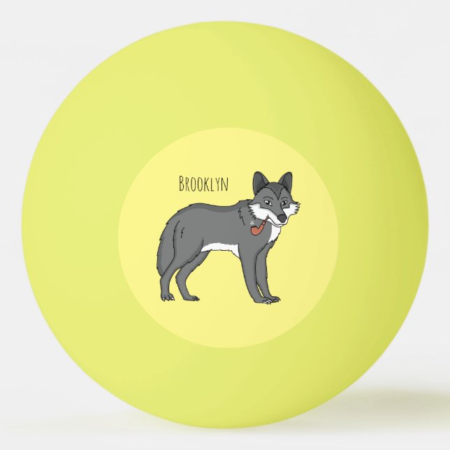 Balle De Ping Pong Gray wolf with pipe cartoon (Devant)