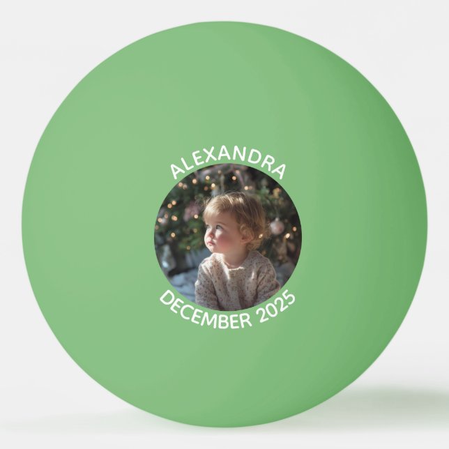 Balle De Ping Pong Green Holiday Family Photo (Devant)