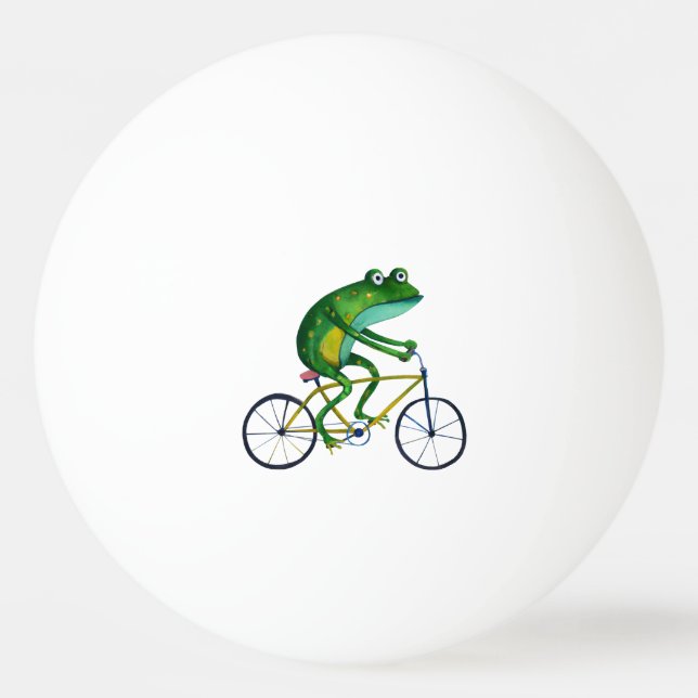 Balle De Ping Pong Grenouille Sur Vélo (Devant)