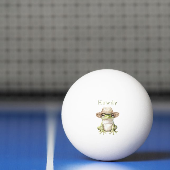 Balle De Ping Pong Grenouille verte avec chapeau (Filet)