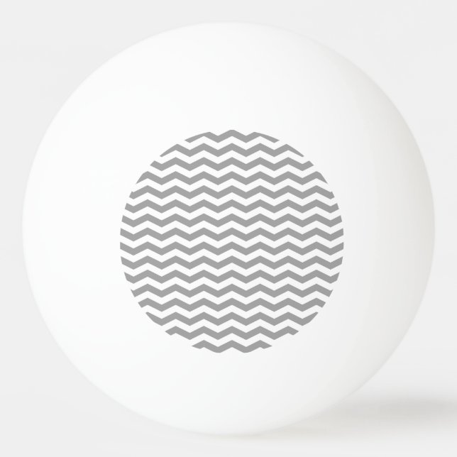 Balle De Ping Pong Gris foncé Blanc Chevron Zig-Zag Motif Tn (Devant)
