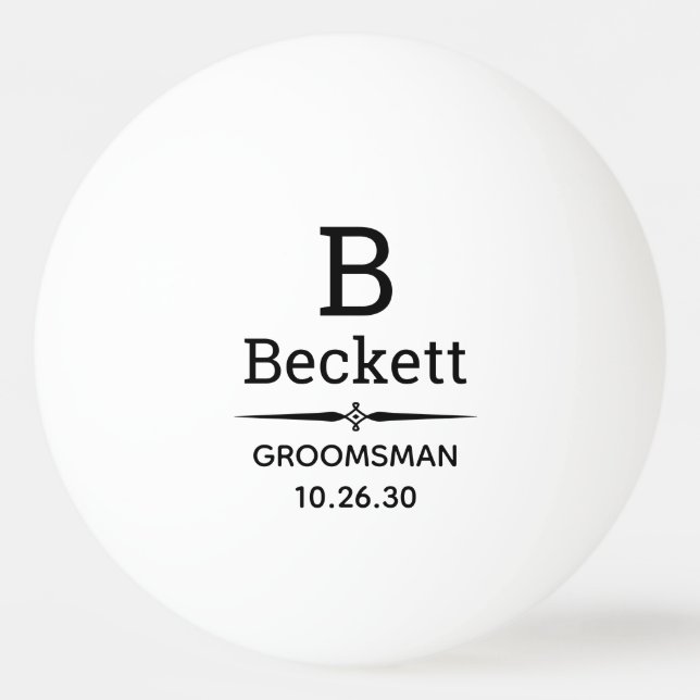 Balle De Ping Pong Groomsman Monogrammed (Devant)
