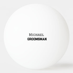Balle De Ping Pong Groomsman simple minimal ajouter nom moderne mascu