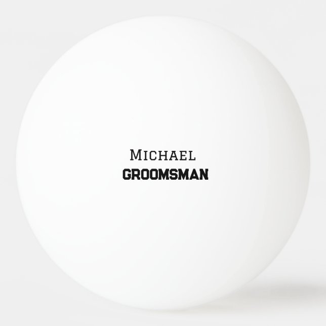 Balle De Ping Pong Groomsman simple minimal ajouter nom moderne mascu (Devant)