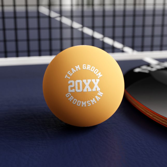 Balle De Ping Pong Groomsman Team Groom Wedding Favor Ping Pong Ball (A lovely gift for your Groomsman. Everybody needs a glow in the dark ping pong ball! Add a year!)