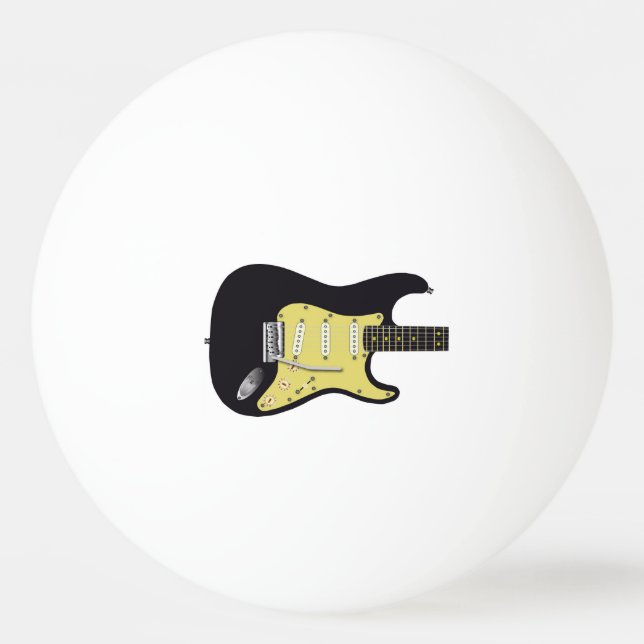 Balle De Ping Pong Guitare électrique noire (Devant)