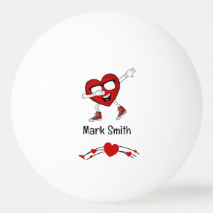 Balle De Ping Pong Heart Happy valentine ; s Day for Player lover