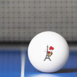 Balle De Ping Pong Hibou volant avec des ballons de coeur à Paris