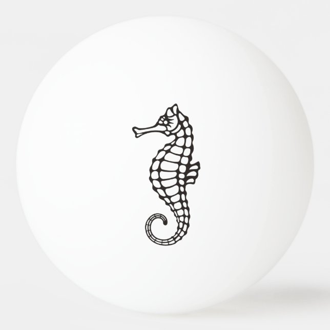Balle De Ping Pong Hippocampe noir (Dos)