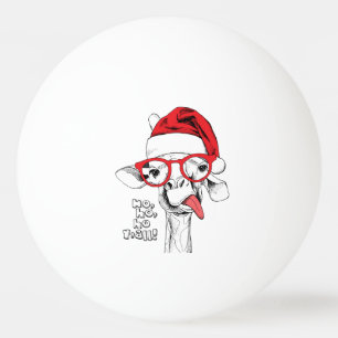 Balle De Ping Pong Hipster Christmas Giraffe   Vacances
