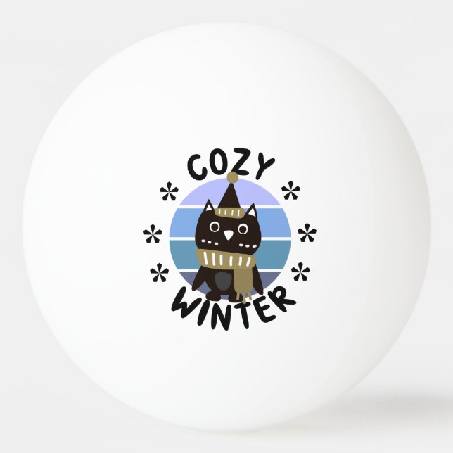 Balle De Ping Pong Hiver agréable, chouette (Devant)