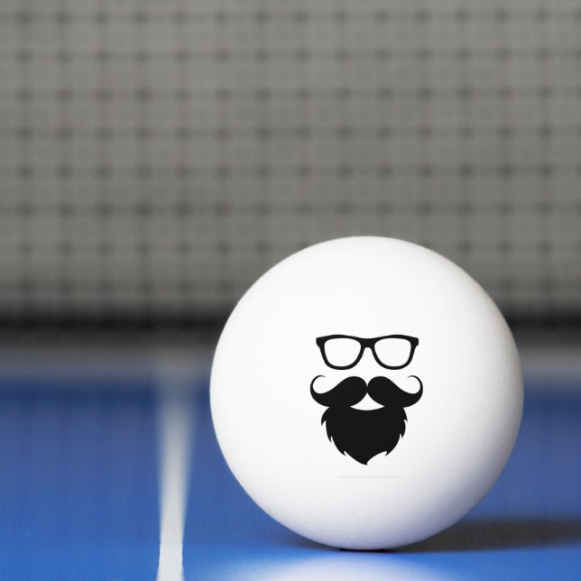 Balle De Ping Pong Homme à la barbe drôle de pleine culture (Filet)