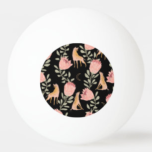 Balle De Ping Pong Hyena & Protea : Motif Vintage foncé