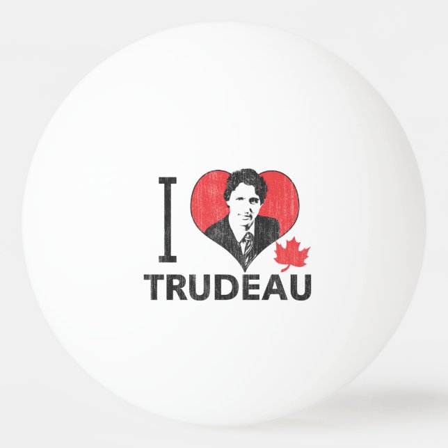 Balle De Ping Pong I coeur Trudeau (Devant)
