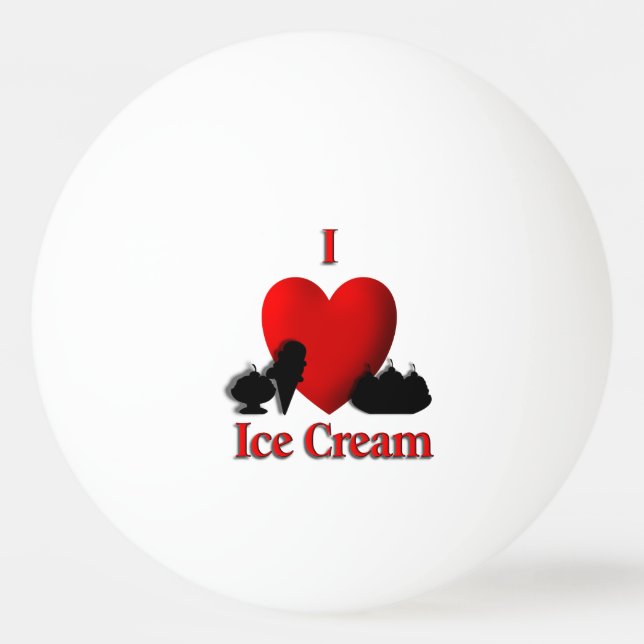Balle De Ping Pong I crème glacée de coeur (Dos)