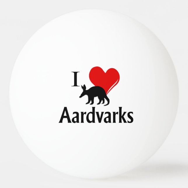 Balle De Ping Pong I Heart Aardvarks (Devant)