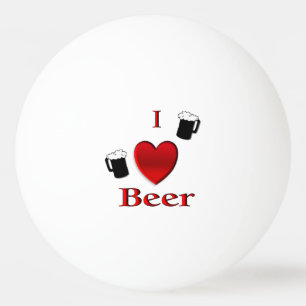 Balle De Ping Pong I Heart Beer Design