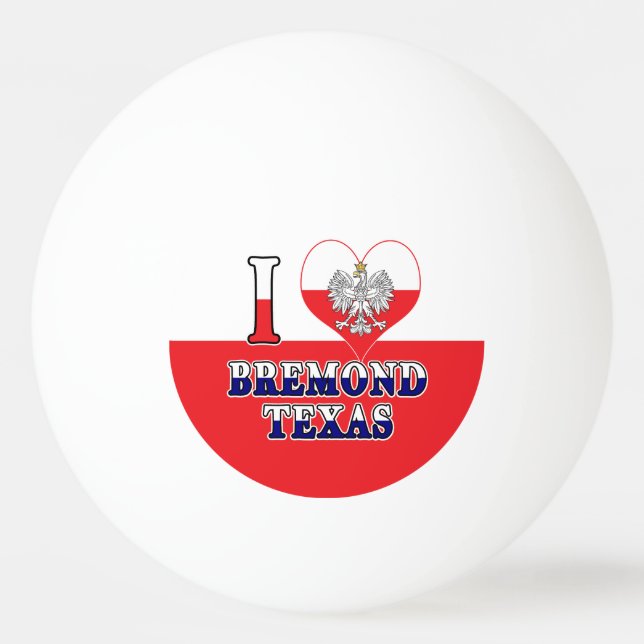Balle De Ping Pong I Heart Love Bremond Texas (Devant)