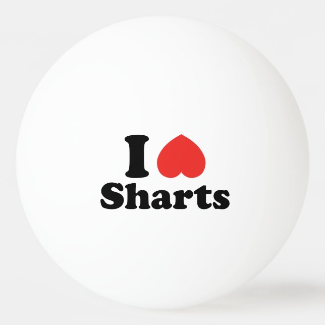 Balle De Ping Pong I Heart Sharts (Devant)