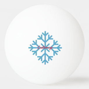 Balle De Ping Pong Icy Blue Snowflake Thunder_Cove