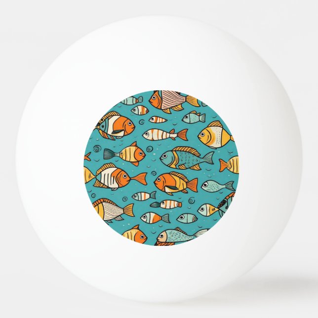 Balle De Ping Pong Idées cadeaux de motif de poisson (Devant)