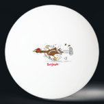 Balle De Ping Pong Illustration amusante de poulet cool<br><div class="desc">Drôle dessin animé sur le poulet. Plus rapide qu'une poulette à vitesse !</div>