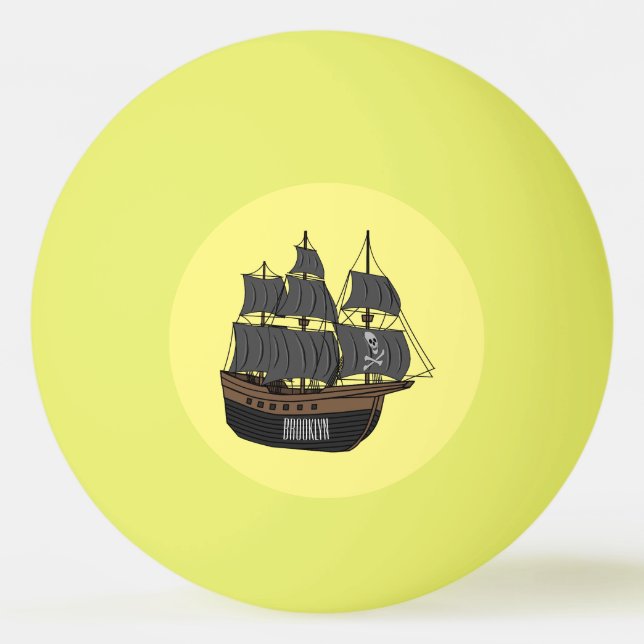 Balle De Ping Pong Illustration de bateau pirate (Devant)