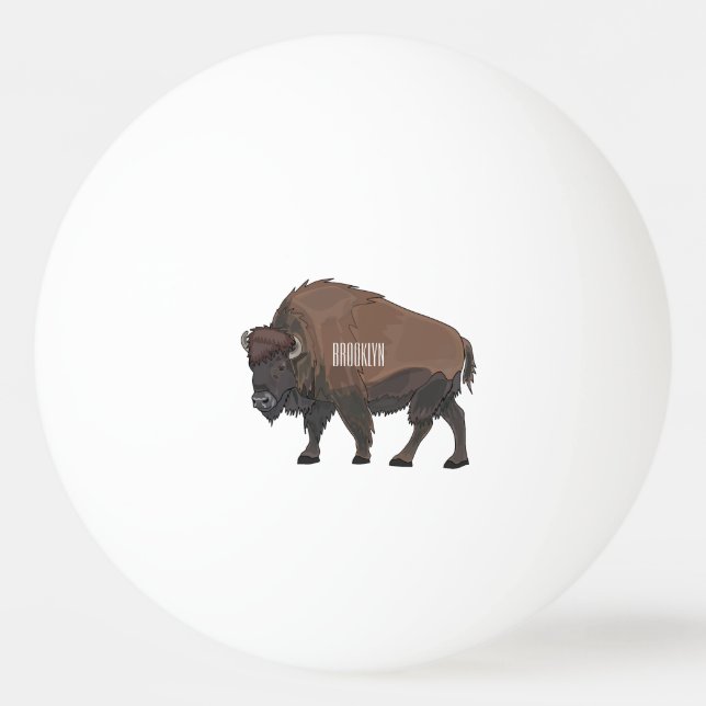 Balle De Ping Pong Illustration de bison (Devant)