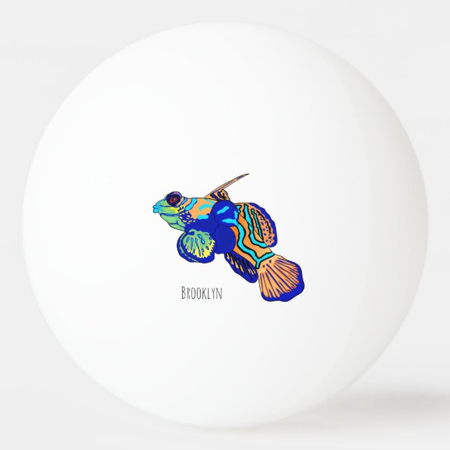 Balle De Ping Pong Illustration de cartoon de poisson mandarin  (Devant)