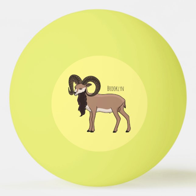 Balle De Ping Pong Illustration de chèvre de Mouflon (Devant)