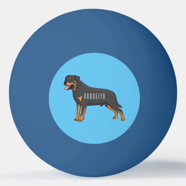 Balle De Ping Pong Illustration de chien Rottweiler (Devant)