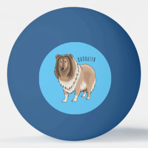 Balle De Ping Pong Illustration de chien Rough collie
