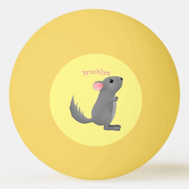 Balle De Ping Pong Illustration de chinchilla gris mignon (Devant)
