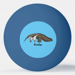 Balle De Ping Pong Illustration de dessin animé d'Anteater happy
