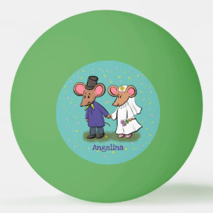 Balle De Ping Pong Illustration de dessin animé d'un couple de souris