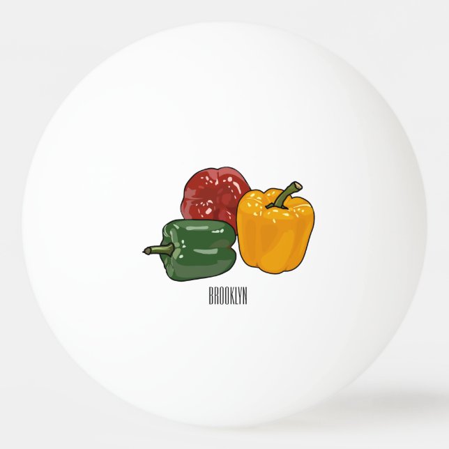 Balle De Ping Pong Illustration de dessin de Capsicum (Devant)