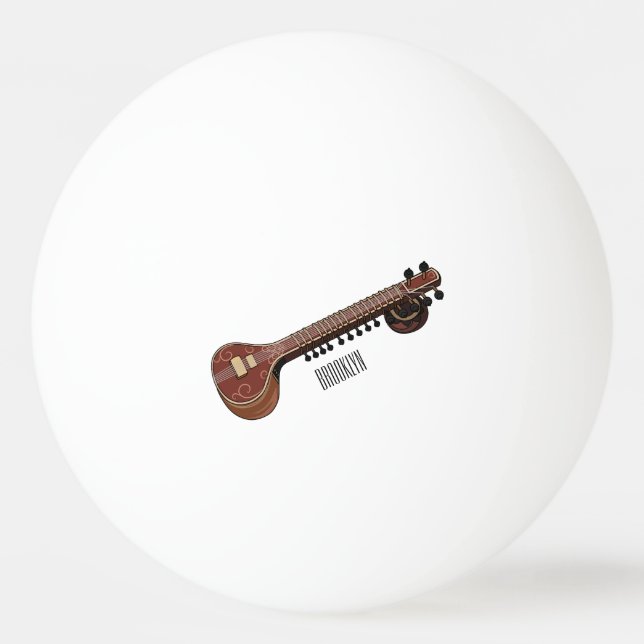 Balle De Ping Pong Illustration de dessin de Sitar (Devant)