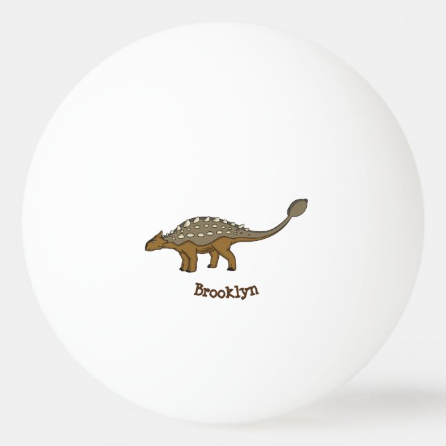 Balle De Ping Pong Illustration de dinosaure blindé Ankylosaurus (Devant)