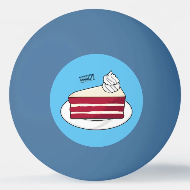 Balle De Ping Pong Illustration de gâteau en velours rouge (Devant)