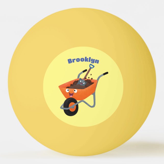 Balle De Ping Pong Illustration de la brouette en brouette orange trè (Devant)