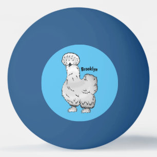 Balle De Ping Pong Illustration de la caricature du poulet Silkie