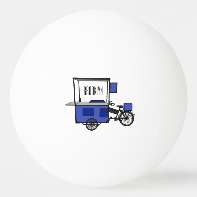 Balle De Ping Pong Illustration de la charrette alimentaire (Devant)